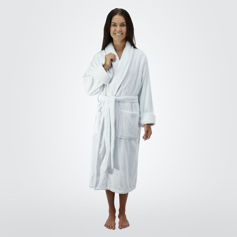 BOSS - Cotton-jersey dressing gown with logo and piping