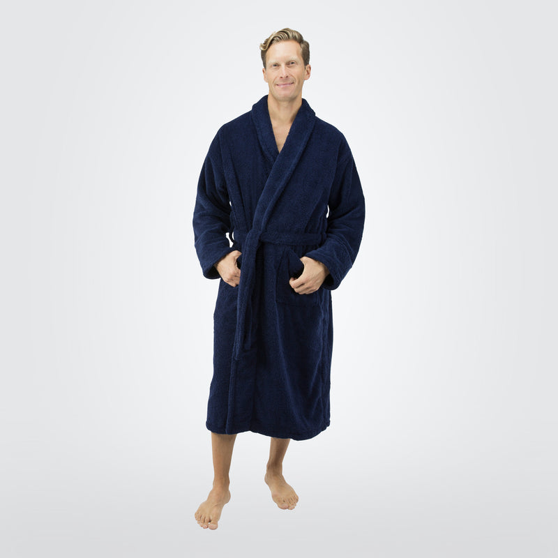 Buy Mens Hooded Fleece Robe, Mens Robe Classic Winter Clothes Cozy Bathrobe  Solid Color Plush Robes Nighty Gown Men's Bathrobes, I-a-blue, Medium at  Amazon.in