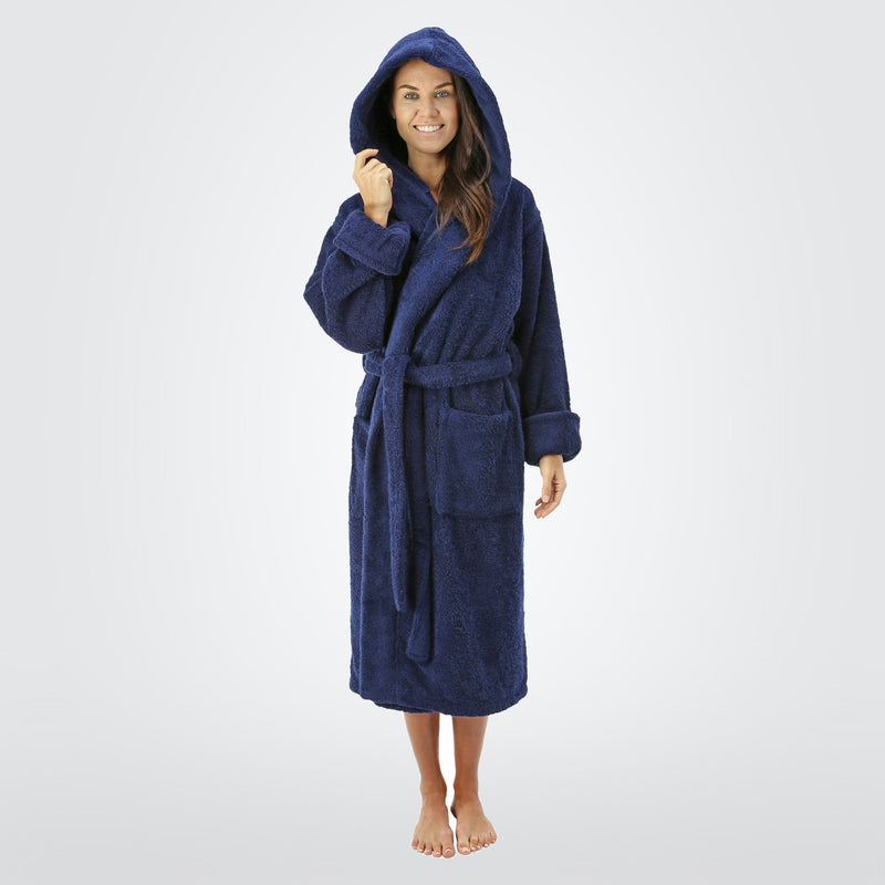 Warm Dressing Flannel Gown Women Pockets Fleece Ladies Female Sleeve Hooded Bath  Robe Long For Solid Thick Bathrobe | Beyondshoping | Free Worldwide  Shipping, No Minimum!